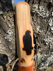 Natural Earth Tones Poplar Hard Wood Walking Stick Hiking Staff Hand Carved Pole