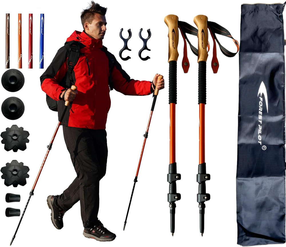Trekking Poles – Lightweight 7075 Aluminum with Flip Lock & All Terrain Accessor