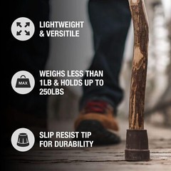 Brazos 48″ Free Form Ironwood Walking Stick Hiking Trekking Pole, Made in the