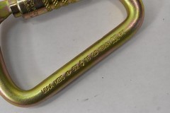S50-2107KT Locking Carabiner 18kN CE2777 Steel Screw Lock Yellow Zinc Connector