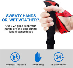 Collapsible Trekking Hiking Poles- 2 Pack Folding Aluminum Walking Sticks with Q