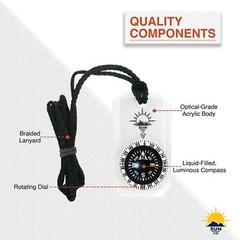 Minicomp Ii Mini Orienteering Compass With Rotating Bezel | Easytoread Zipper Pu