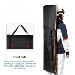 167cm Ski Storage Bag with Adjustable Roll Top Design and 600D PVC Build