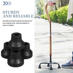 8Pcs Reusable Black Rubber Cane Tips Replacement for Crutches and Walkers