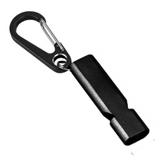 120dB Aluminum Dual Tube Whistle for Outdoor Hiking Backpacking with D-ring
