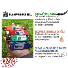 JIUSAIRUI Bear Bells Hiking Safety Green