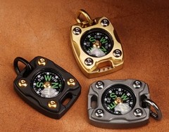 Mini Titanium/Brass Waterproof Pocket Compass for Hiking, Survival & Gifts – Key
