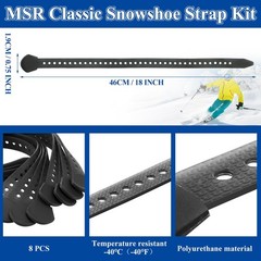 4 Pcs 18″ Classic Snowshoe Strap Kit Black about 18 inches/ 46 cm, black