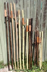 100% Vintage Bamboo Wood Walking Hiking Stick Staff Hike Pole Hand Carved Wooden