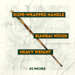 SE Survivor Series 55″ Hand Carved Wolf Hiking Stick, Weatherproof, Rope Wrapped