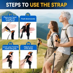 2 PCS Trekking Poles Hiking Collapsible Lightweight Aluminum Seniors Climbing