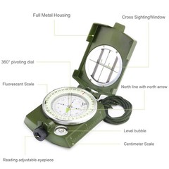 High Accuracy Waterproof Military Lensatic Sighting Army hiking working compass