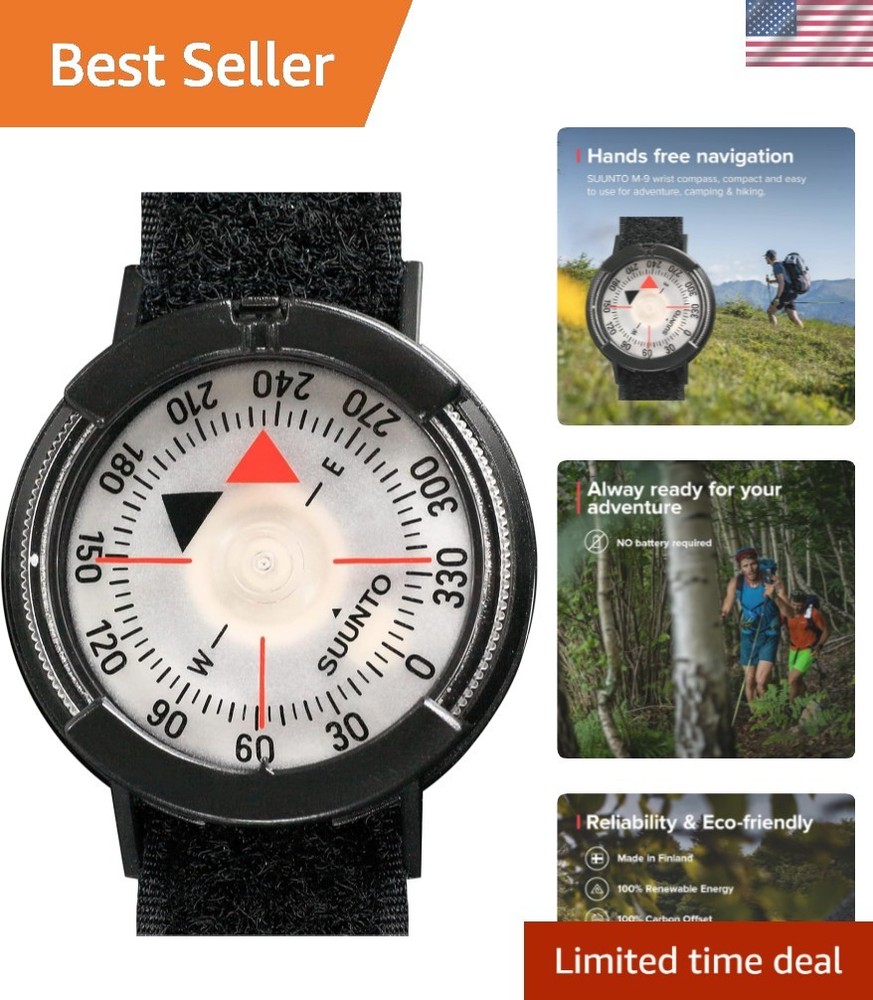 Compact Waterproof Wrist Compass for Easy Navigation in Northern Hemisphere