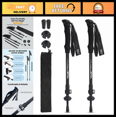 Lightweight Collapsible Hiking Poles – 7075 Aluminum Trekking Sticks, EVA Grip,