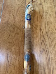 Wooden Hiking Walking Stick 30.5″ With 18 Medallions