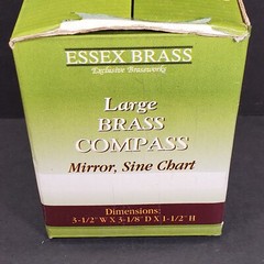 Essex Brass Compass Model 42433 Mirror Sine Chart 3″ W/Original Box *READ*