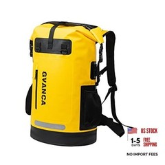 Waterproof Dry Bag Backpack for Kayaking, Roll Top Kayak Dry 35L Yellow