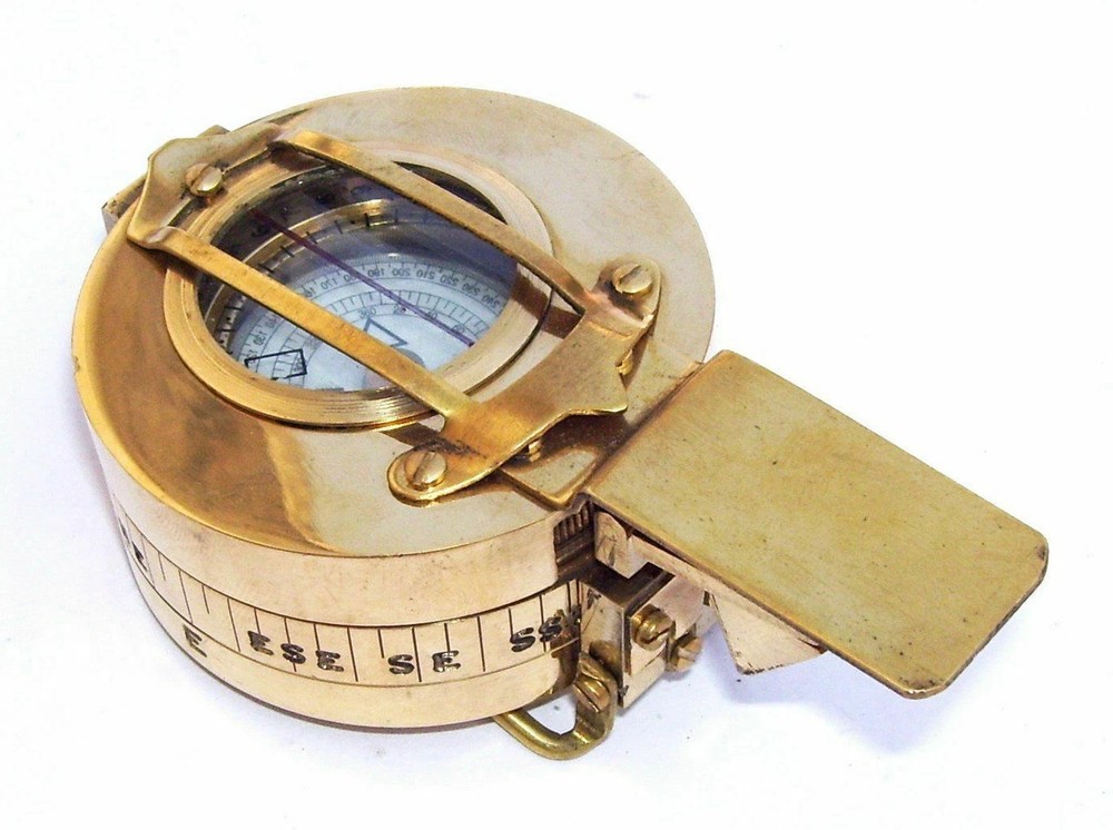 MILITARY COMPASS ENGINEERING COMPASS PRISMATIC COMPASS BRASS VINTAGE COMPASS