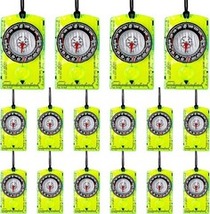 16 Pcs Orienteering Compass Acrylic Hiking Compass with Rope for Navigation B…