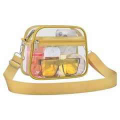 Clear Bag for Stadium Events Clear Sports Fan Handbags Purses with Medium Gold
