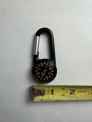 Black Lightweight Plastic Carabiner Compass for Hiking Direction ~Busch Light