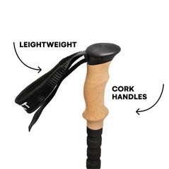 Effekt Carbon Trekking Poles Adjustable with Cork Grip & Bag – Hiking Poles, Tel