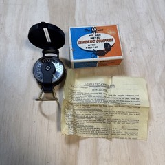 Vintage The A Line No. 680 Metal Lensatic Compass With Stopper W/ Box