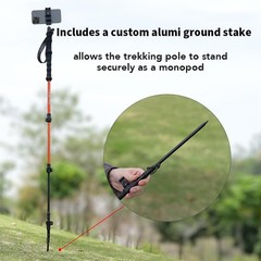 Selfie Trekking Pole – Ultralight 7075 Aluminum Hiking Poles W/ Built-in 1/4”