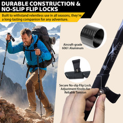 2x Collapsible Lightweight Trekking Hiking Poles Walking Sticks for Backpacking