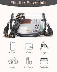 Clear Bag for Stadium Events, Clear Purse Crossbody Bag for Women Dark Gray