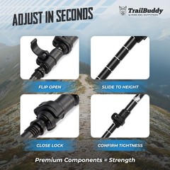 3K Carbon Fiber Hiking Poles – Collapsible Lightweight Trekking Poles for Hik…