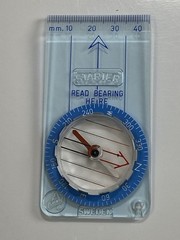 Vtg Silva Sweden Blue Tint Plastic Starter Compass Turnable Housing Handheld