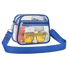 Clear Bag for Stadium Events Clear Sports Fan Handbags Purses with Medium Blue