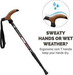 Aluminum Alloy Quick Lock Trekking Pole Adjustable Anti-Shock 2 Pack