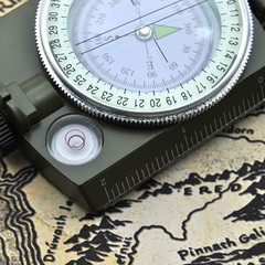 Military Lensatic Sighting Compass Waterproof and Shakeproof with Map Measurer D