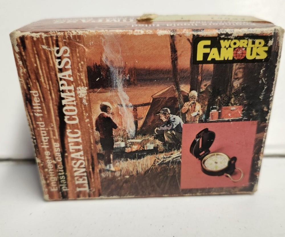 Engineers Lensatic Directional Compass by World Famous No 114 w/ Box