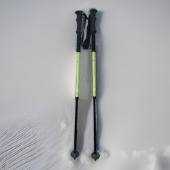 Komperdell AntiShock Ice Trekking Poles Lime Green Silver Adjustable For Women