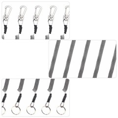 6Pcs Fishing Rope Elastic Key Chains Retractable Durable PU Steel Wire Grey