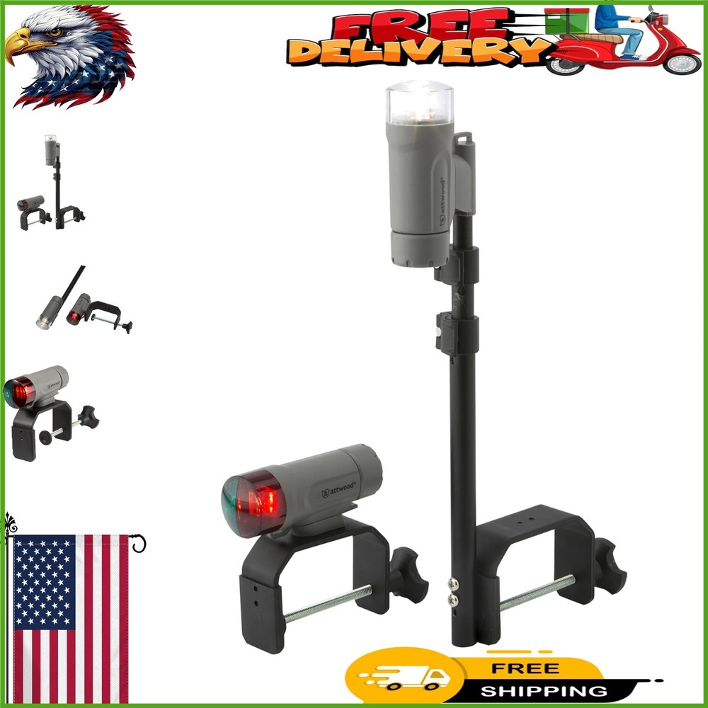 14194-7 Portable Waterproof Navigation Light with LED Bow & Stern Lights
