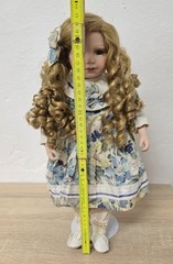 Porcelain Doll Girl 42cm Long Curls Collectors Condition Dress Complete