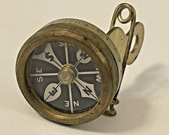 Vintage Marbles Gladstone Mich Brass Compass Black Face Pin Type 1 1/8″🌺🌺