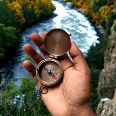 Thoreau’s Go Confidently Quote Engraved Compass with Stamped Leather case Gift.