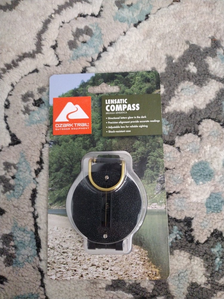 OZARK TRAIL LENSATIC COMPASS, BLACK