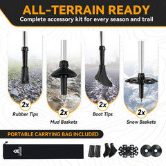 Collapsible Trekking Poles for Hiking – Lightweight Adjustable Aluminum Folding