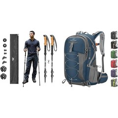 Durable Lightweight Trekking Poles W/ Cork Grip & Quick Lock Hiking Backpack New