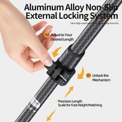 Carbon Fiber Trekking Poles Collapsible Lightweight Yet Sturdy Hiking Poles