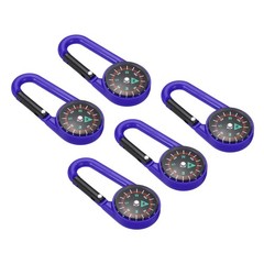 5Pcs Compass, Buckle Compass Keychain Survival Pocket Compass, Dark Blue