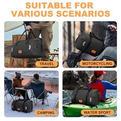 Waterproof Motorcycle Dry Bag Roll-top Motorcycle Tail Bag with Air 30L Black