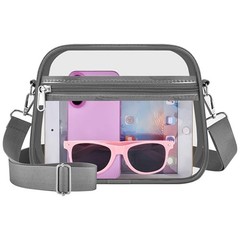 Clear Bag for Stadium Events Clear Purse Stadium Bag Satchel Large Grey Clear