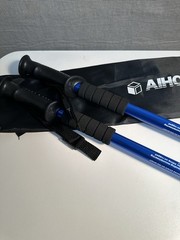 Telescopic Hiking Trekking Poles – Adjustable Walking Sticks – Blue – Set of 2